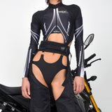 Cutout Motorcycle Bodysuit