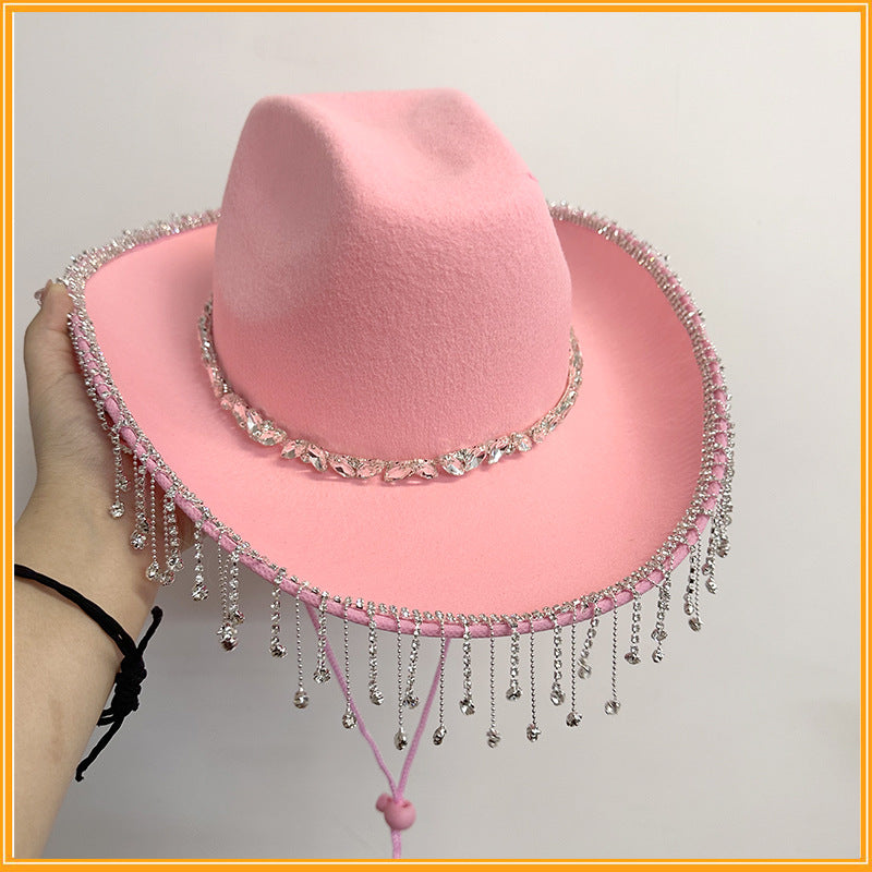 Crystal Tassels Cowgirl Hat (sunglasses & Scarf)