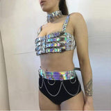 Holographic Garters and Chains-[rave outfit]-Euphoria