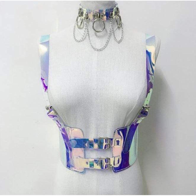 Holographic Waist Belt and Choker-[rave outfit]-Euphoria