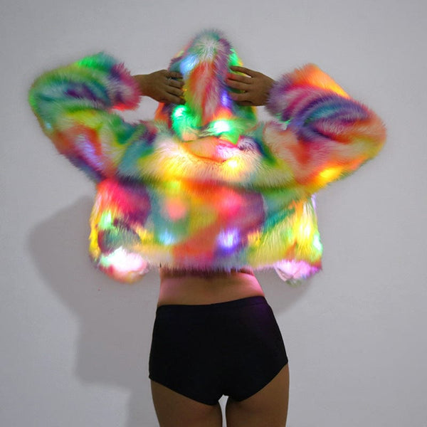Watercolor Rainbow LED Fuzzy